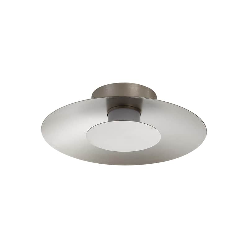 Luma LED Flush Mount - 12" in Sand Nickel with Sand Nickel Shade - Silver