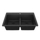 preview thumbnail 24 of 53, Karran Top Mount Double Equal Bowl Quartz Kitchen Sink - 33" x 22" x 9" - 33" x 22" x 9"