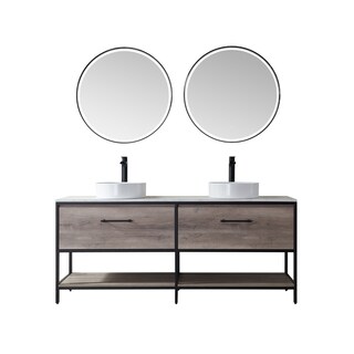 Murcia 72" Vanity with Countertop and vessel sink With Mirror
