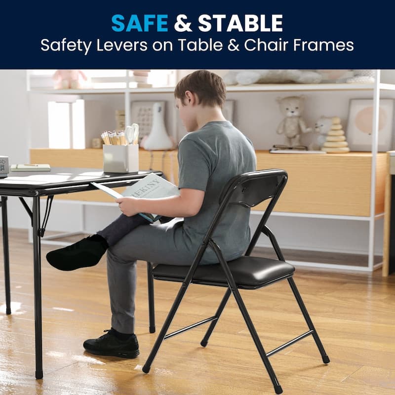 Kids Colorful 3 Piece Folding Table and Chair Set