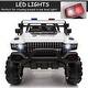 slide 2 of 21, 2-Seater 12V Police Car Ride-on Truck wRemote Control & Siren, Kids Electric Car wSuspension, MP3 Player, Lights, Music, Horn Kids - Assembly Required - White