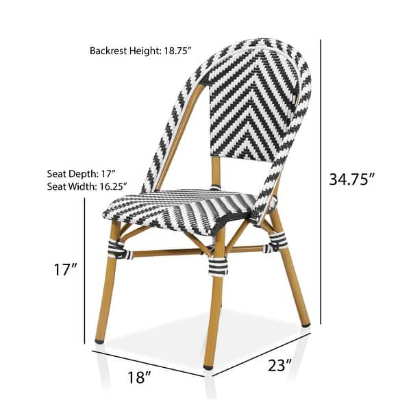 dimension image slide 0 of 11, Furniture of America Irene French Chevron Wicker Patio Dining Chairs