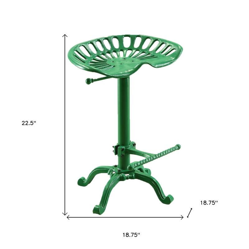 23" Black Iron Backless Adjustable Height Bar Chair