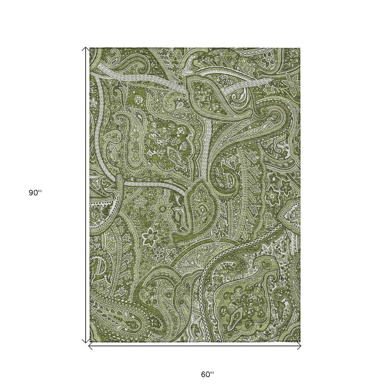 HomeRoots Paisley Traditional Rectangle Outdoor Rug