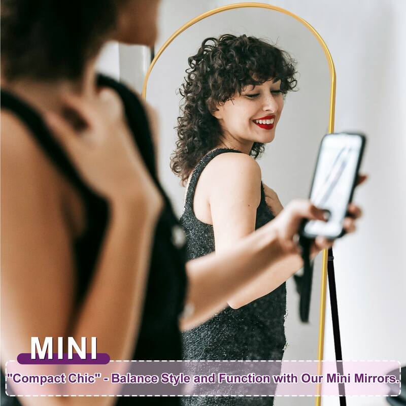 Full Length Mirror with Stand Arched Full Body Mirror Aluminum Frame Floor Freestanding Hanging Leaning Mounted