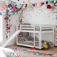 preview thumbnail 1 of 29, Low Bunk Beds with Ladder,Twin over Twin Bunk Bed with Convertible Slide and Ladder White