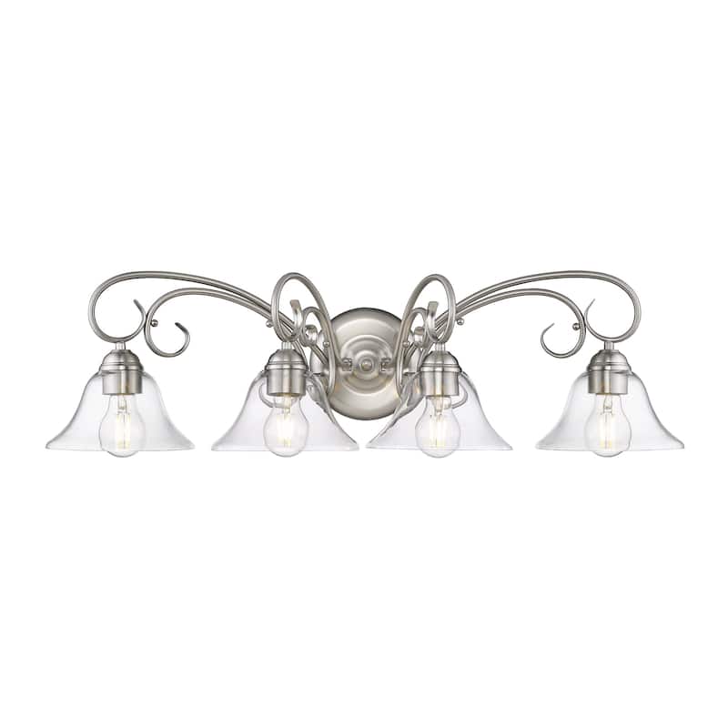 Golden Lighting Homestead 4 Light 32" Wide Bathroom Vanity Light - Pewter / Clear