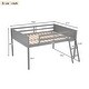 preview thumbnail 4 of 7, Full Wood Loft Bed Frame with Ladder, Ladder can be Placed on The Left or Right, for Boys Girls Kids Adults Toddler, Gray