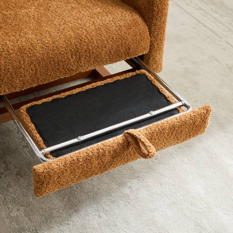 25.4" Boucle Rocking Chair with Footrest
