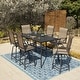 preview thumbnail 58 of 67, 7-Piece Patio Bar Stool Set Textilene Swivel Stools