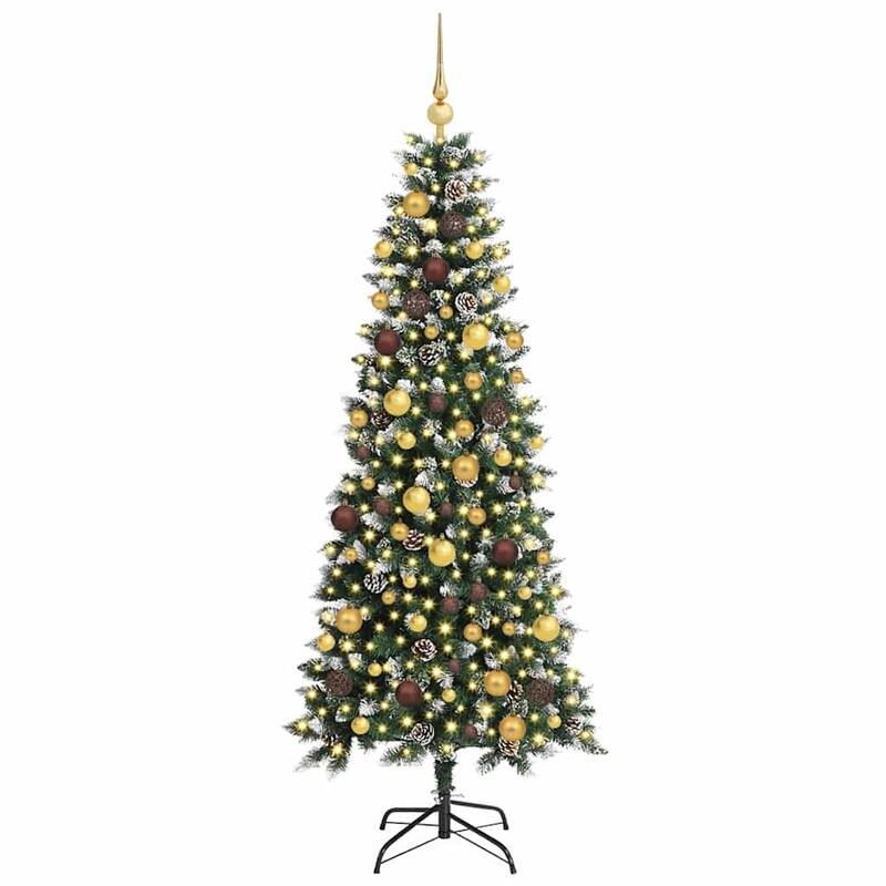 vidaXL Artificial Christmas Tree with 150 LEDs Green 55 x 55 x 120 cm - 55x 55 x 120