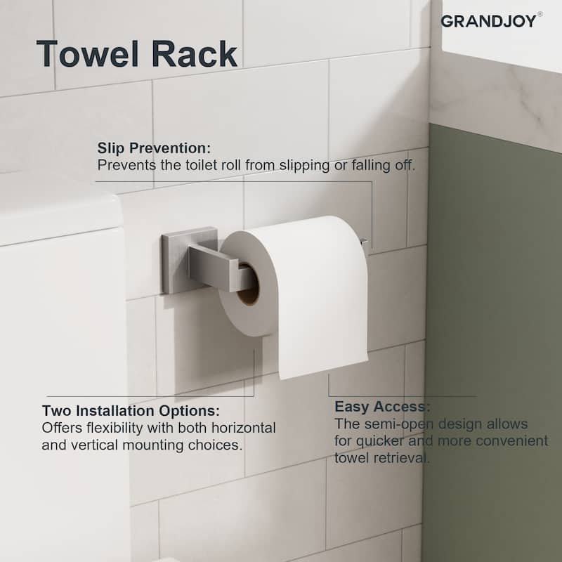 GRANDJOY 2-Handle Bathroom Faucet with 4-Piece Towel Bar Set Combo Kit