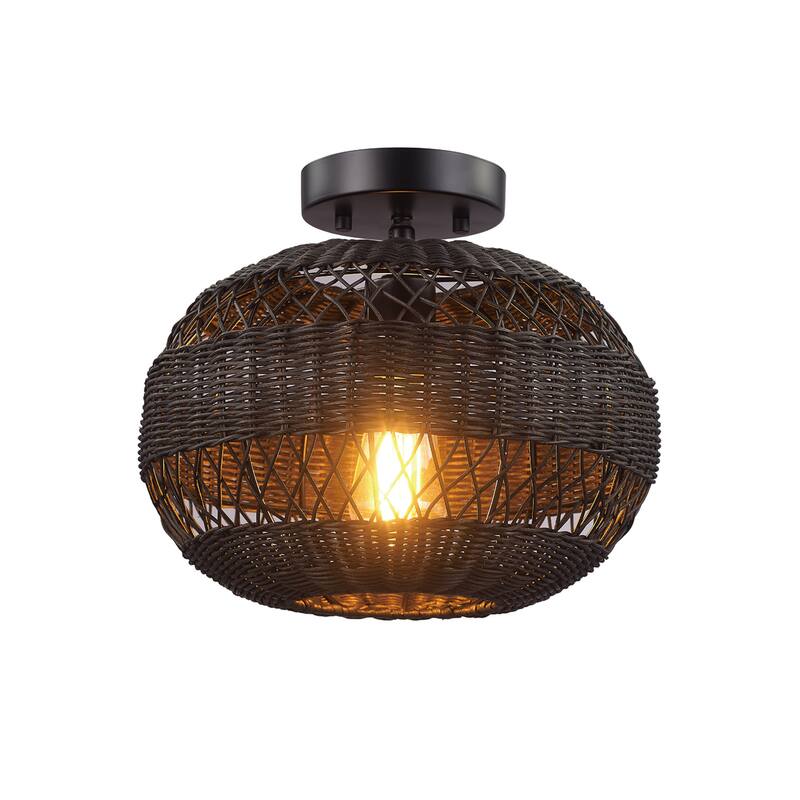 Globe Electric 91005464 Beth 12" Wide Semi-Flush Ceiling Fixture with