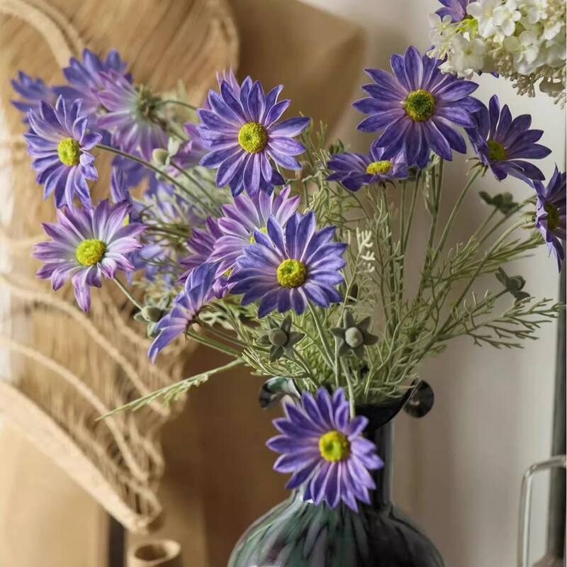RusticReach Summer Chrysanthemum Flower Stem in Purple 23.6" Tall