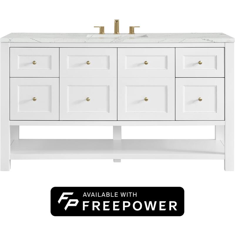 James Martin Vanities 330-V60S-FENC Breckenridge 60" Free Standing - Bright White