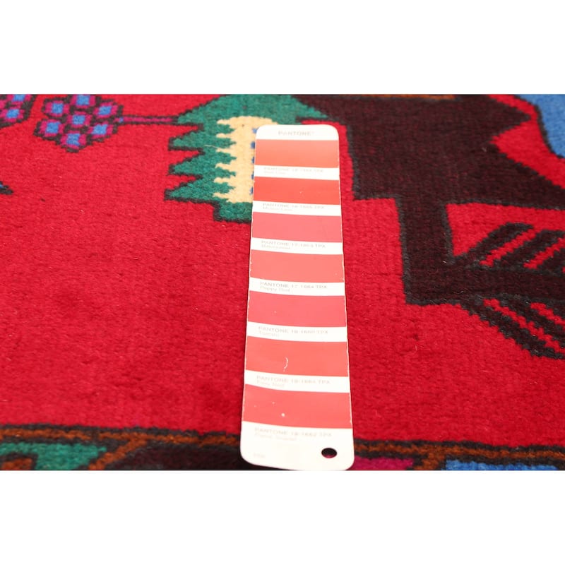 ECARPETGALLERY Hand-knotted Teimani Red Wool Rug - 3'5 x 6'6