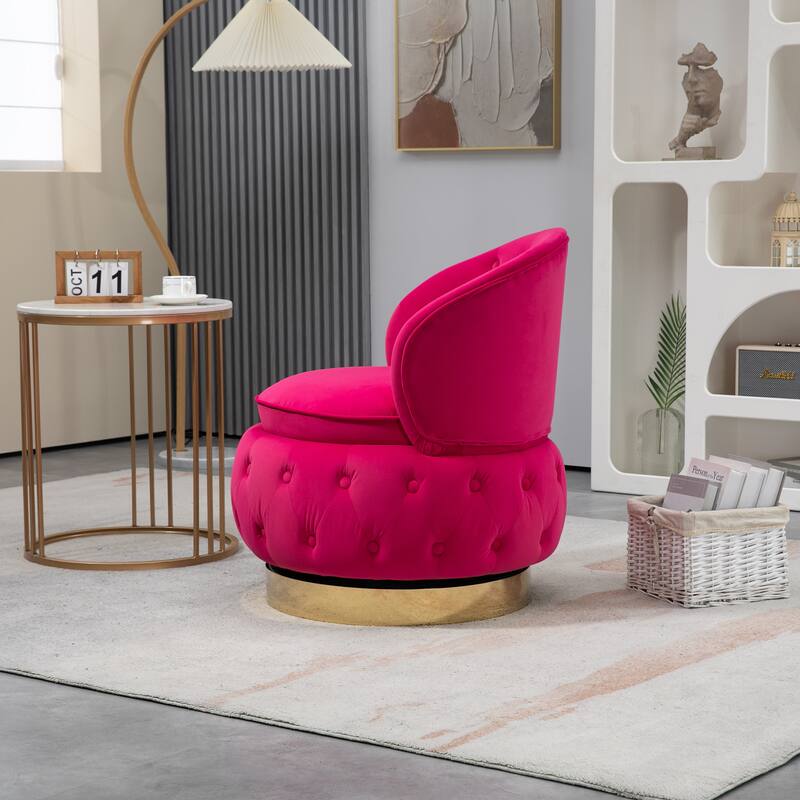 360 Degree Swivel Cuddle Barrel Accent Storage Chairs, Round Armchairs with Wide Upholstered, for Living Room
