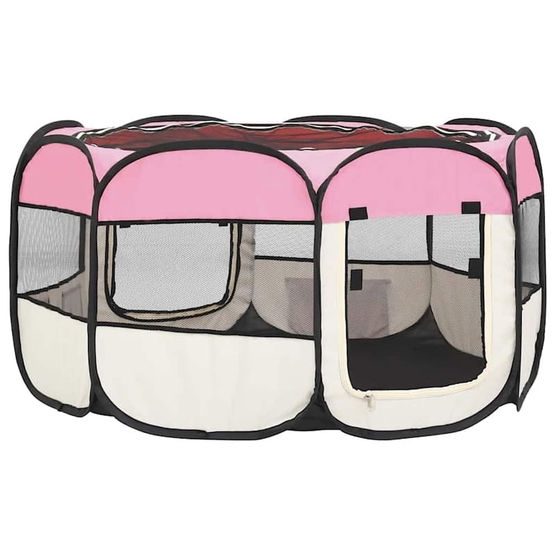 vidaXL Foldable Dog Playpen with Carrying Bag Dog Kennel Puppy Run Playpen