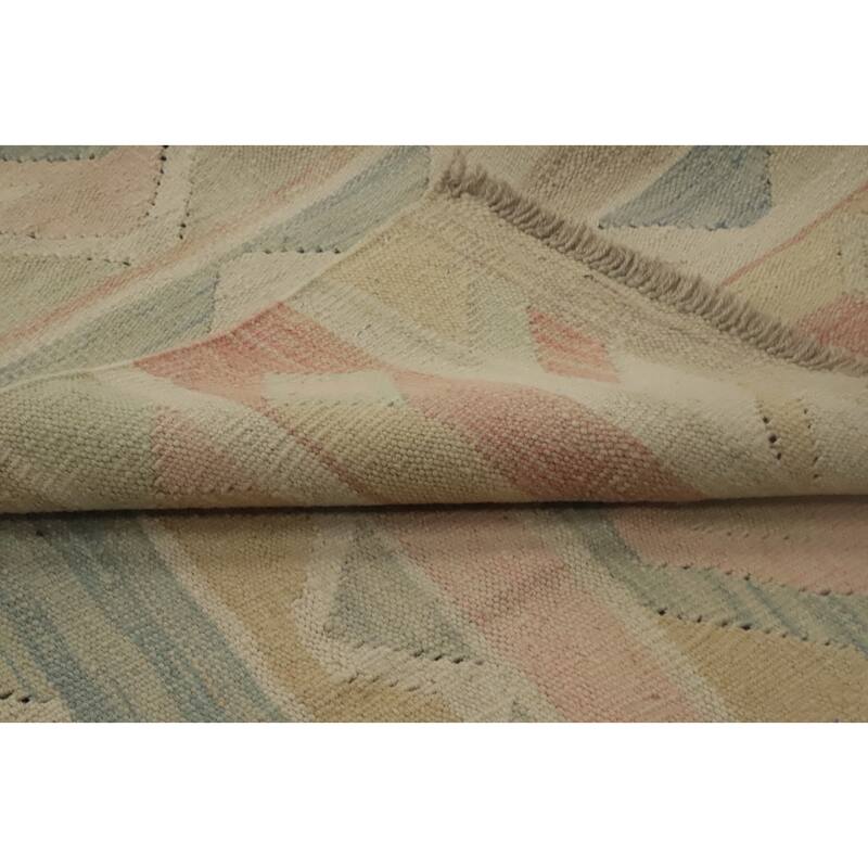 Hand Woven Oriental 100% Wool Carpet Southwestern Tribal Multi-Colored Kilim Area Rug - 9' 0'' X 5' 8''