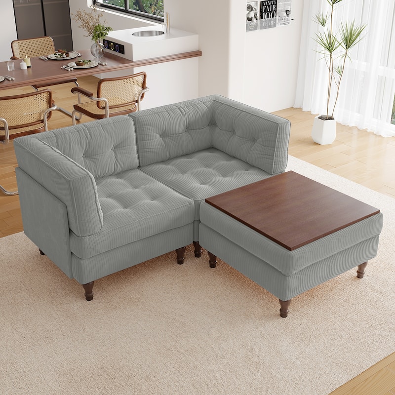 Madison Oversized Upholstered Corduroy Modular Sectional Sofa