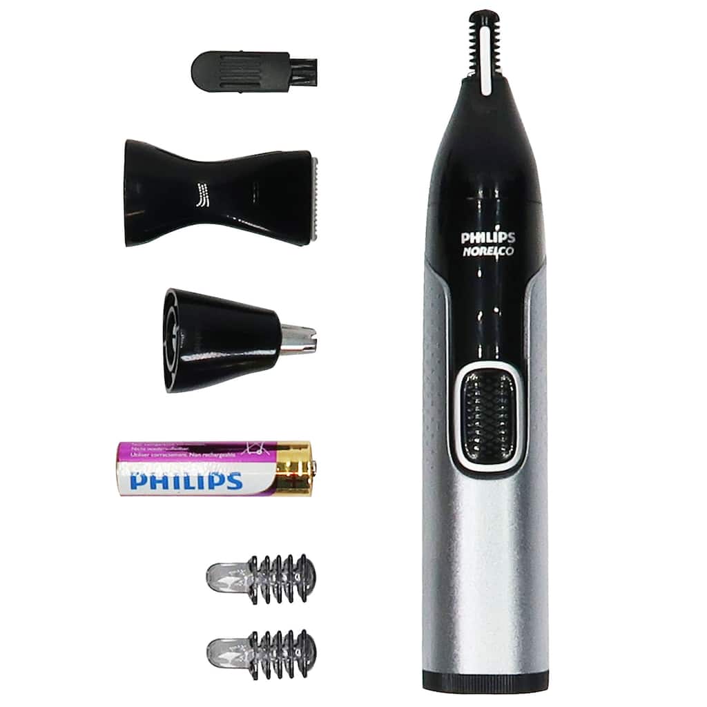 Philips NorelcoNose Trimmer 5000 for Nose, Ears, Eyebrows #NT5600/62 (Black/Silver)