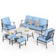 MAISON ARTS 6/7-Piece Patio Conversation Sets, Sofa Set with 2/4 x Single Chairs, 1 x 3-seater Sofa and Coffee Table/Ottomans