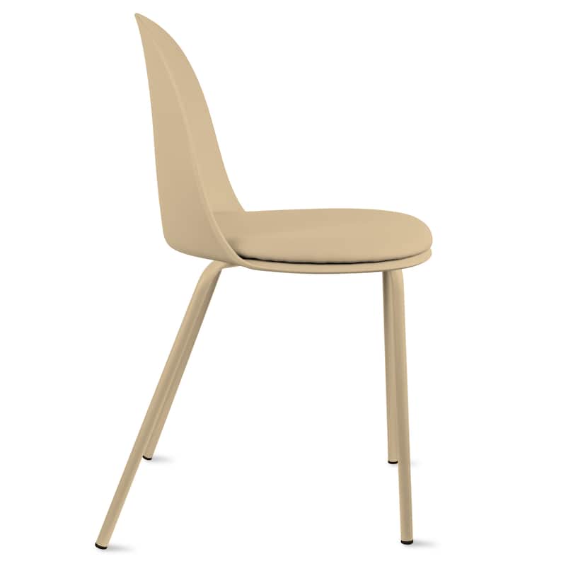 Set of 2 Plastic Eiffel Molded Shell Retro Dining Chairs Accent For Living Room Kitchen Chrome Desk Designer Office