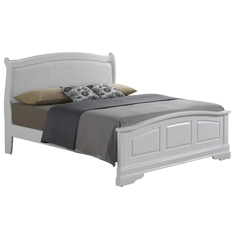 Upholstered Faux Leather King Panel Bed - 89" - White