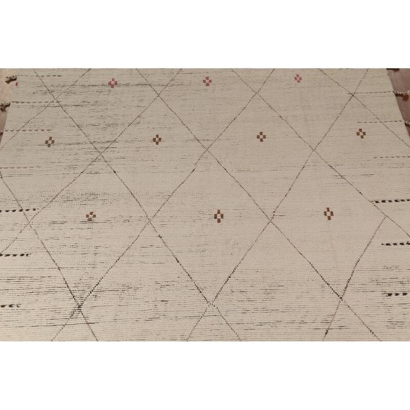 Earth Tone Moroccan Oriental Large Area Rug Handmade Wool Carpet - 10'1"x 14'8"