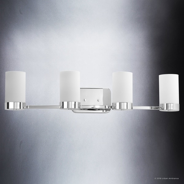 Luxury Contemporary Bathroom Vanity Light 7 5 H X 34 5 W Mid Century Modern Style Polished Chrome Finish By Urban Ambiance On Sale Overstock 28670676