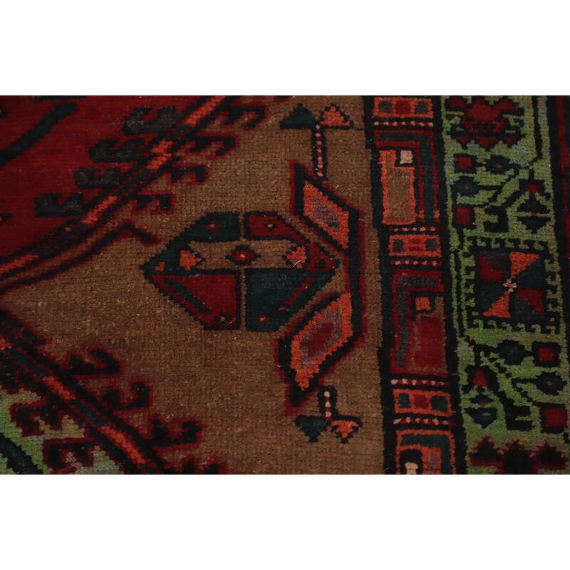 Hand Knotted Oriental 100% Wool Carpet Traditional Tribal Brown Ardebil Runner Rug - 11' 4'' X 3' 6''