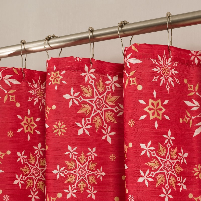 Christmas Holiday Flower Poinsettia Shower Curtain Collection