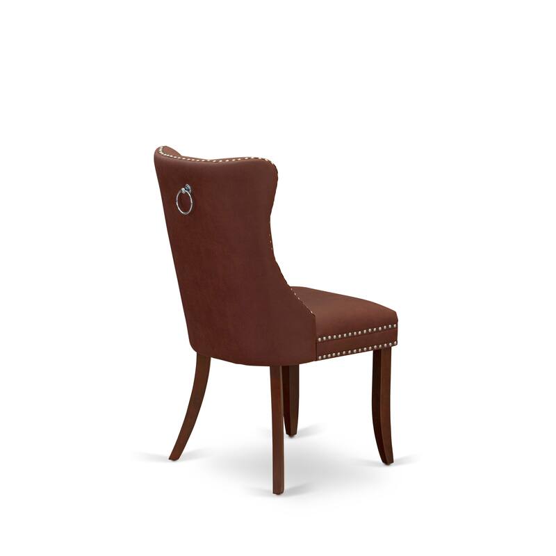 East West Furniture Dining Table Set Consists of a Rectangle Kitchen Table and Parson Chairs, Mahogany (Pieces Options)
