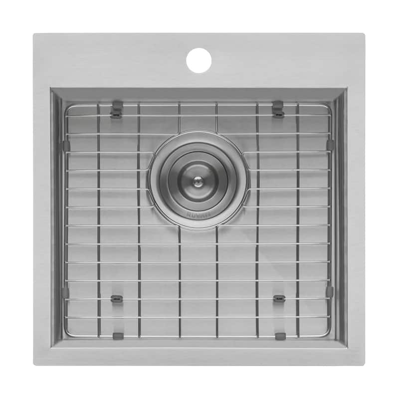 Ruvati 18 x 18 inch Drop-in Topmount Bar Prep Sink 16 Gauge Stainless Steel Single Bowl - 18" x 18" - 18" x 18″