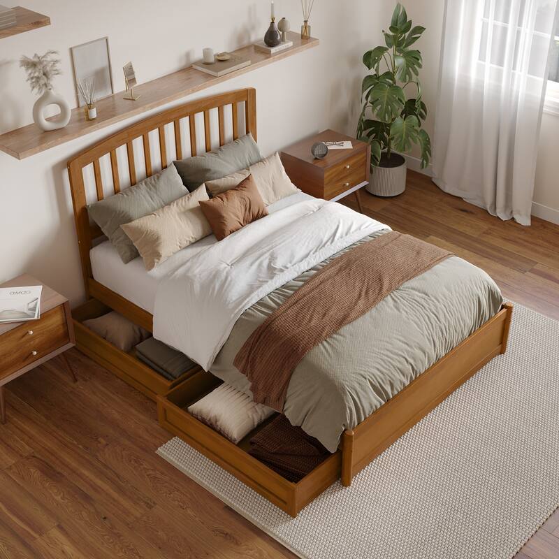 Lucia Platform Bed with Panel Footboard and Storage Drawers
