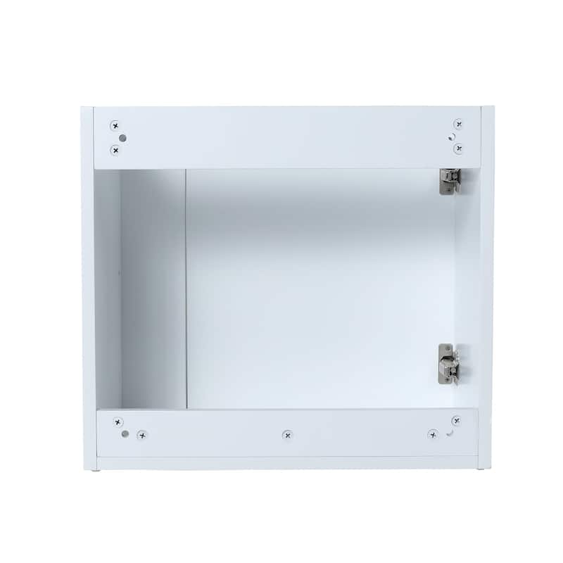 22 inch Plywood Wall Mounted Bathroom Vanity Set with Doors and Integrated Ceramic Sink