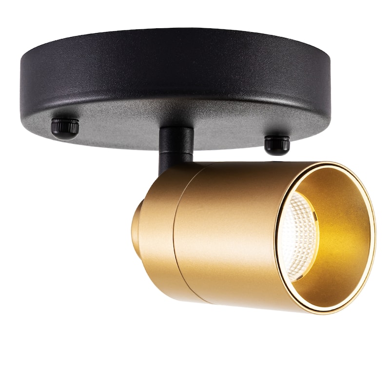 VidaLite Modern LED Spotlight Sconce Lighting, Adjustable Flush Mount Spot Light with Rotating Head, Opal Gold