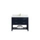 preview thumbnail 104 of 128, Willow Collections 42 x 22 Parker Single Bowl Sink Bathroom Vanity with 2 in Quartz 2" White Quartz - Navy Blue