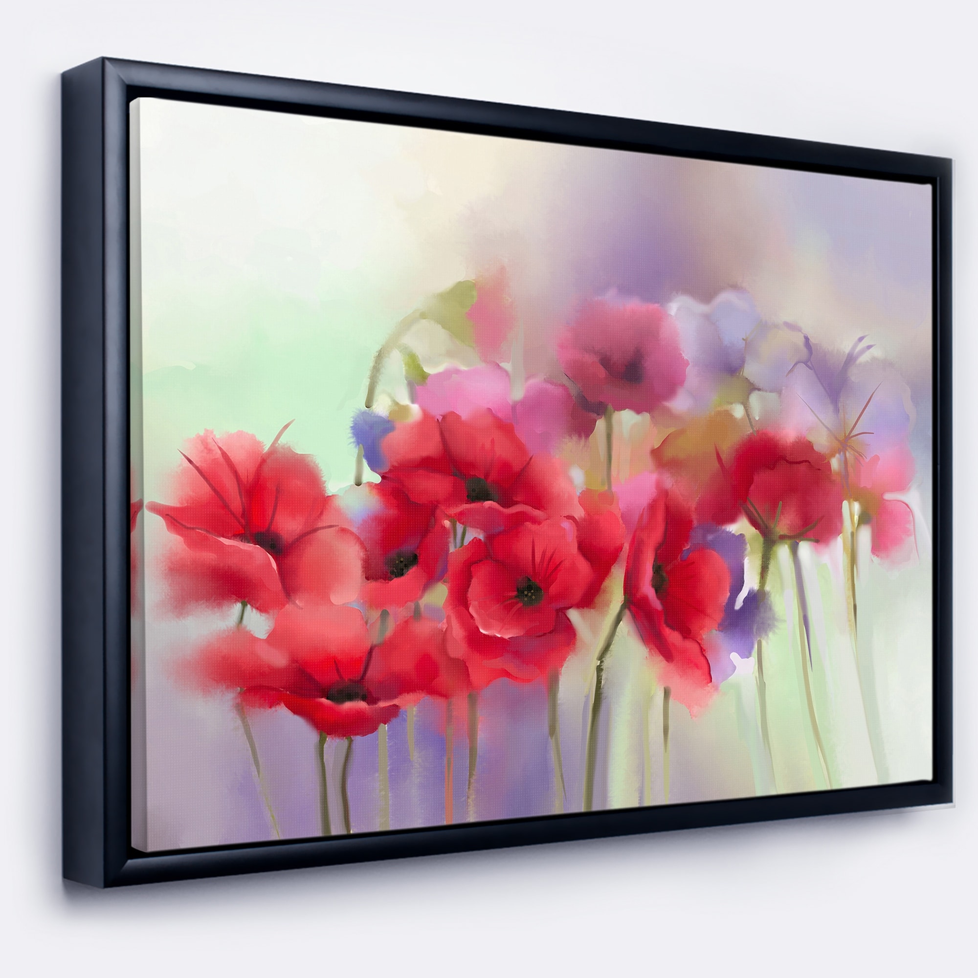 Shop Designart Watercolor Red Poppy Flowers Painting Large