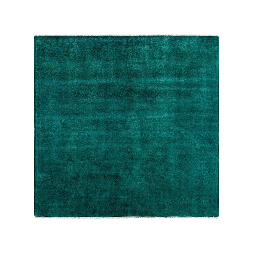 Contemporary Overdyed Wool Hand Knotted Square Area Rug - 6' 0" x 6' 2"
