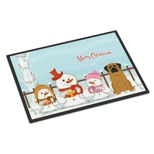 Carolines Treasures BB2349MAT Merry Christmas Carolers Mastiff Indoor or Outdoor Mat 18 x 0.25 x 27 in.