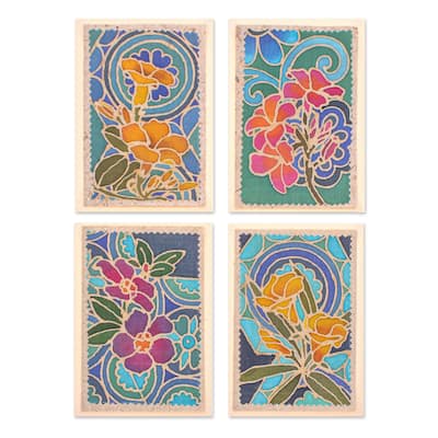 Novica Handmade Thai Paradise Cotton And Paper Greeting Cards (Set Of 4)
