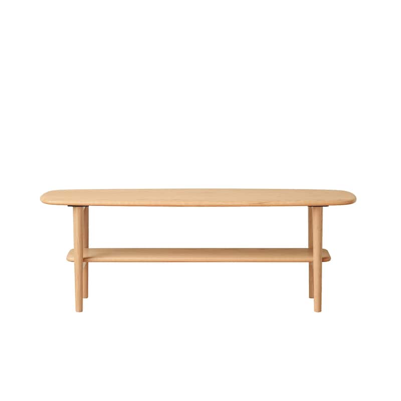 Center table Low Table Top plate Desk Coffee tableNatural wood with storage shelf Natural writing desk