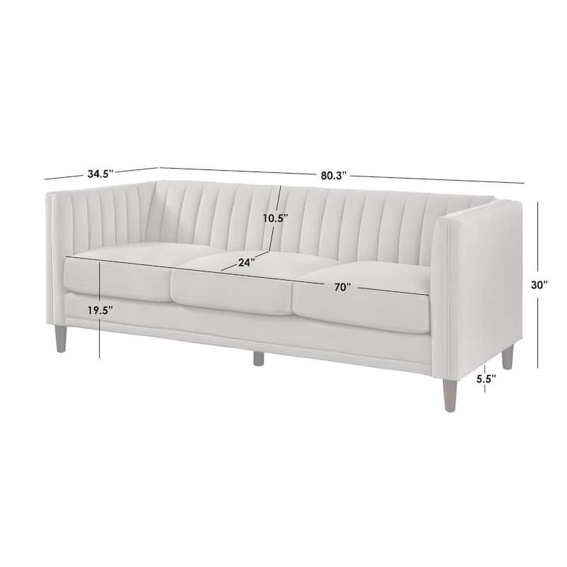 Lifestorey Paxton Channel Back Tuxedo Sofa
