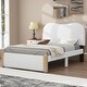 preview thumbnail 15 of 33, Upholstered platform bed with wooden support feet