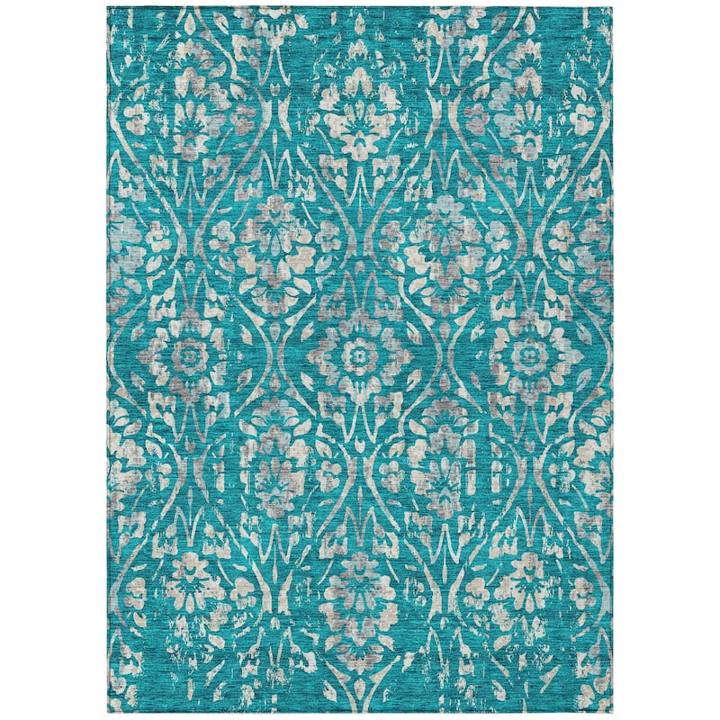 Machine Washable Indoor/ Outdoor Chantille Traditional Distressed Rug
