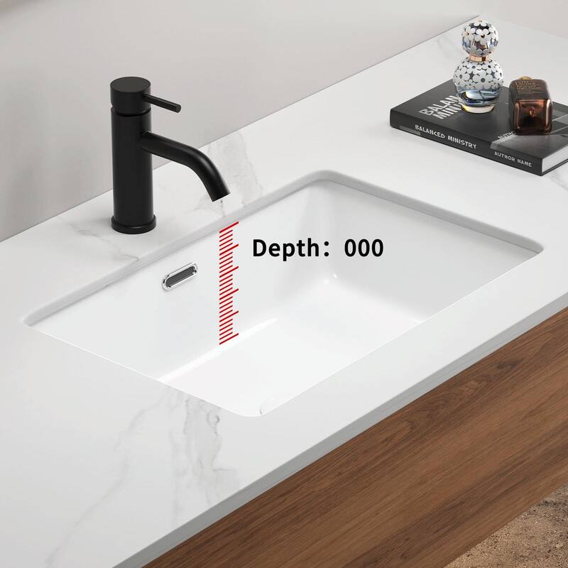 Eridanus Undermount Kitchen Sink - White Ceramic Sink, Deep Single Bowl (Without Bottom Grid and Strainer Drain