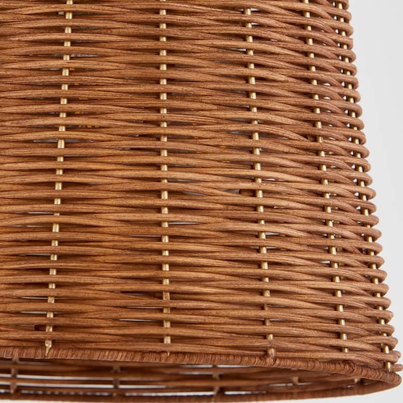 Quorum International 8893-13 Wicker 3 Light 13" Wide Wood Pendant