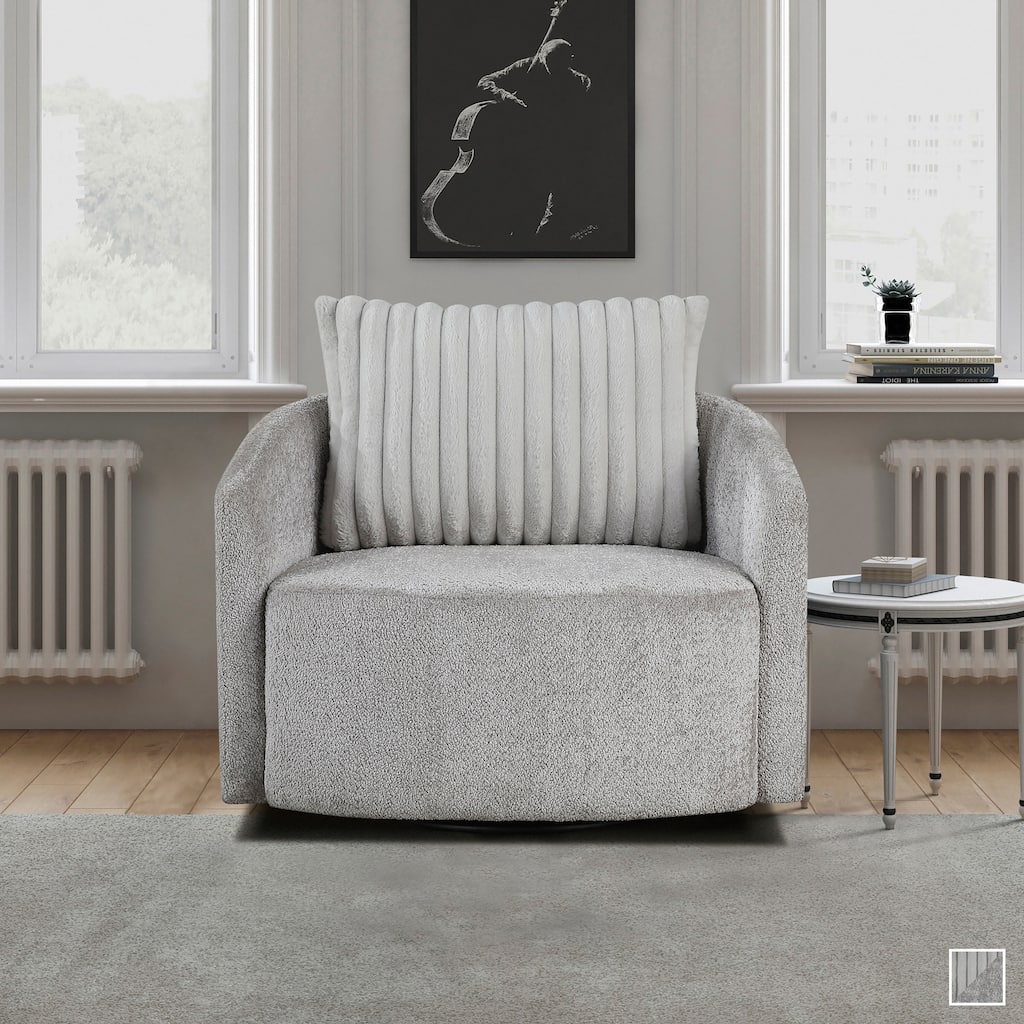 Alfena Chenille Swivel Chair