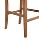 preview thumbnail 13 of 13, Set of 2 Beige Wood Frame Counter Height Bar Stool Fabric Accent Chair